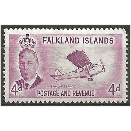 Falkland Islands 1952 SG177 4d Reddish-Purple Mounted Mint . .. .