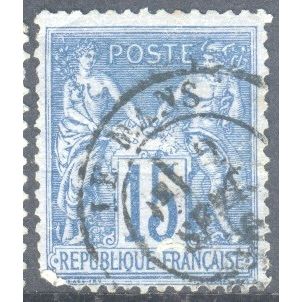 France 1876 - SG279 - 15c blue - Peace & Commerce - used 10