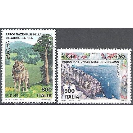 Italia 1999 Michel 2620 - 2621 Neuf ** Cote (2006) 3.00 Euro Europa CEPT Parcs