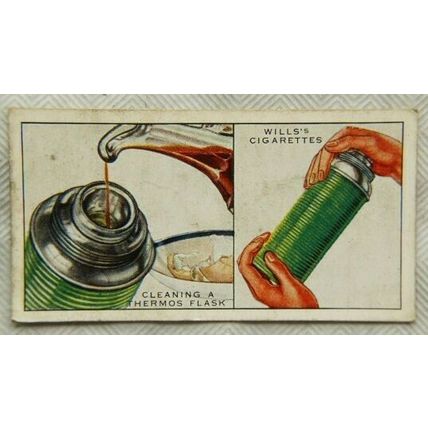 1936 Wills Household Hints 43 Cleaning a Thermos Flask