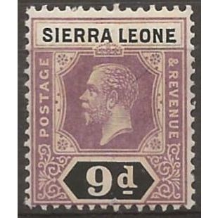 Sierra Leone 1922 SG141 9d Purple & Black Mounted Mint .