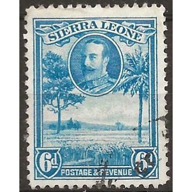 Sierra Leone 1932 SG162 6d Bright Blue Fine Used .