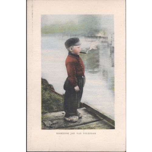 Netherlands Postcard - Rookende Jan Van Volendam