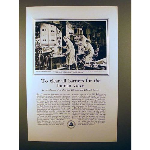 1931 AT&T Telephone Ad - Clear Barriers For Human Voice
