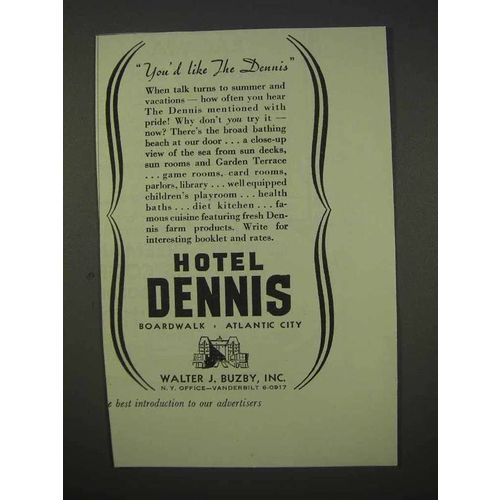 1941 Hotel Dennis Ad - You'd Like