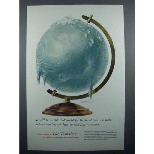 1951 Travelers Insurance Ad - A Cold, Cold World