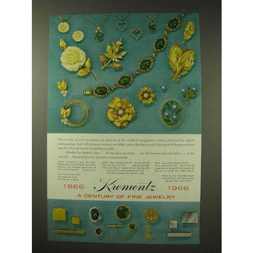1966 Krementz Jewelry Ad - Classic Beauty
