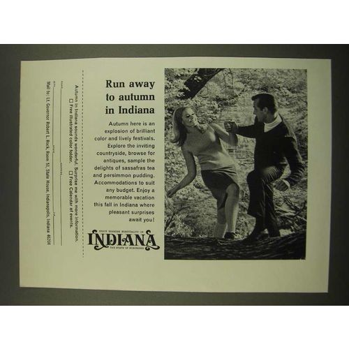 1967 Indiana Tourism Ad - Run Away to Autumn in Indiana