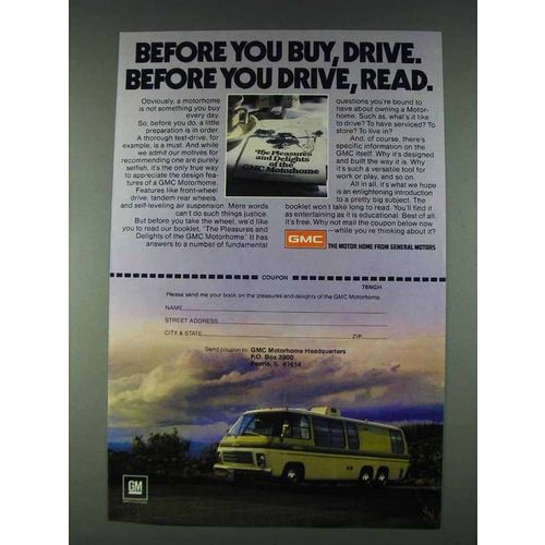 1978 GMC Motorhome Ad - Before you Buy, Drive