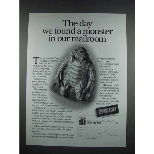 1999 Lands End Fashion Ad - We Found a Monster