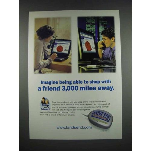 1999 Lands End Fashion Ad - Shop 3,000 Miles Away