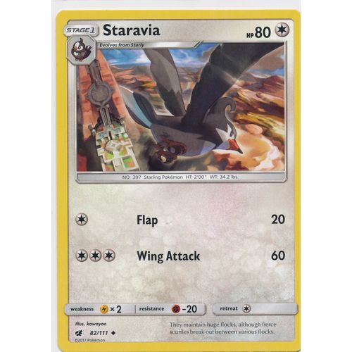 Pokemon Sun & Moon Crimson Invasion 82/111 Staravia