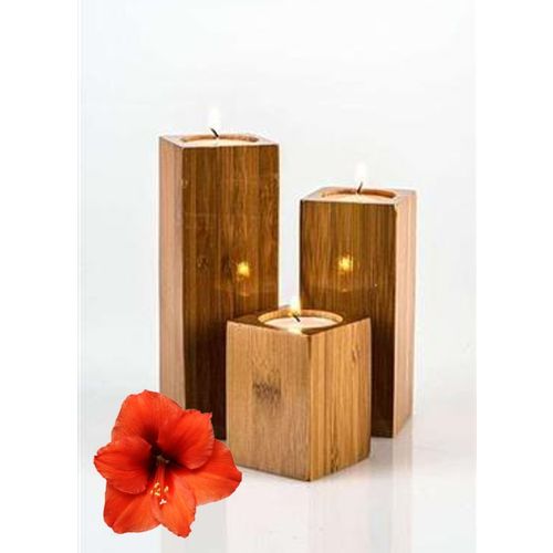 3x Teelichthalter Holz-Kerzenhalter,Windlicht,15cm