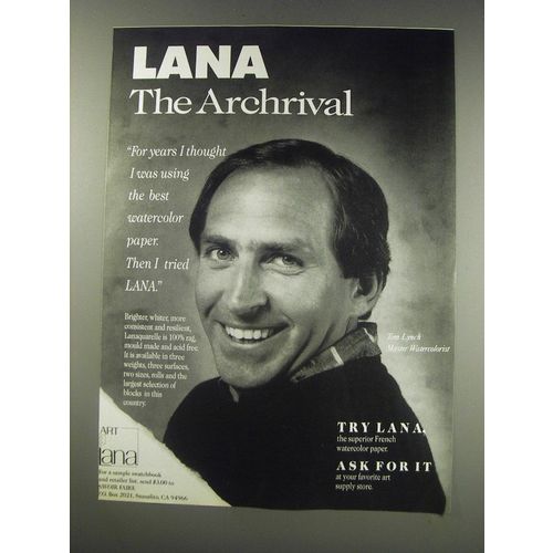 1991 Lana Watercolour Paper Ad - Tom Lynch
