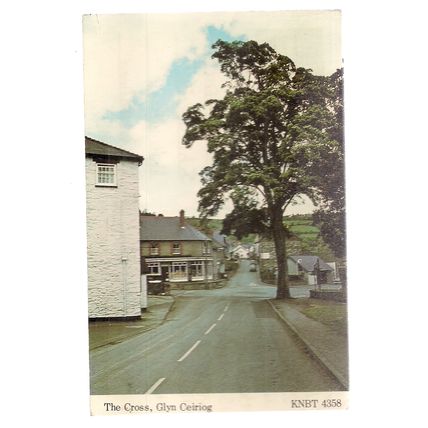 THE CROSS, GLYN CEIRIOG, WALES ... used vintage postcard 1982 pm