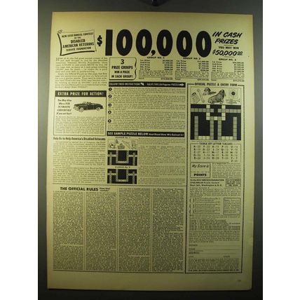 1950 DAV Service Foundation Ad - $100,000 in cash prizes