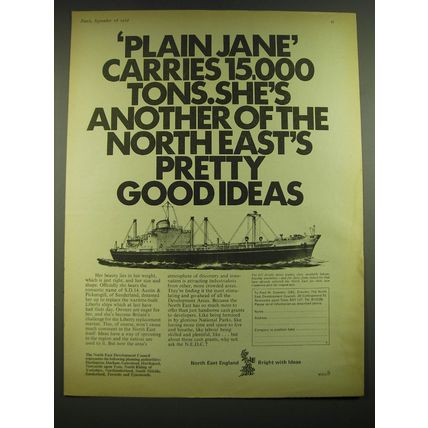 1968 North East England Ad - Plain Jane Carries 15,000 tons.