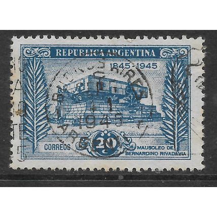 ARGENTINE REP 1945 RIVADAVIAS DEATH CENTENARY 20c BLUE MAUSOLEUM SG783 FINE USED