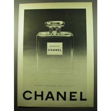 1950 Chanel Bois des Iles Perfume Ad - The Most treasured Name in Perfume Chanel