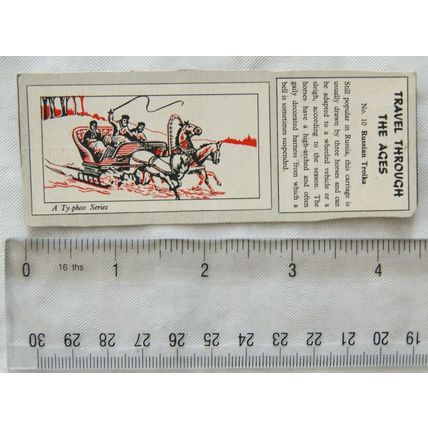 1962 Typhoo Travel through the Ages package card No. 10 Russian Troika