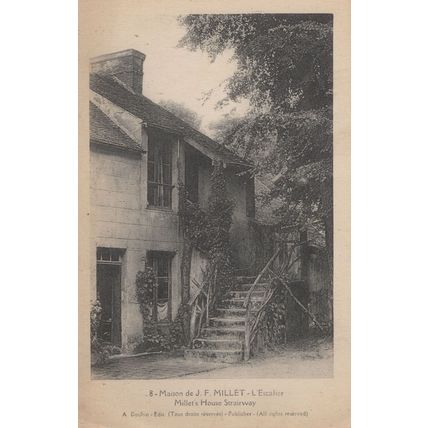 Maison De JF Millet's House Stairway French Old Postcard