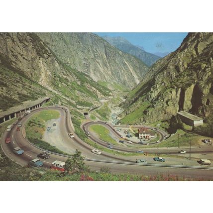 Gotthardstrasse Schollenger Strada Del San Gottardo Swiss Postcard