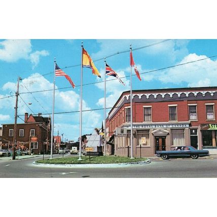 Flags at The Royal Bank Of Canada Main Street St Stephen New Brunswick Postcard