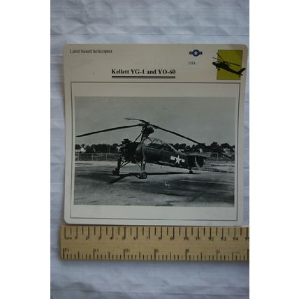 Kellett YG-1 & YO-60 - USA - Land Based Helicopter - Collectors Club Card
