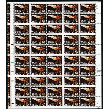 2380, Mint NH 25¢ Scarce Miscut Sheet of 50 Stamps - Stuart Katz