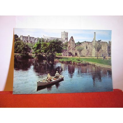PRIORY FROM THE RIVER STOUR, CHRISTCHURCH, Dorset unused postcard dated 1968 =