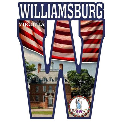 Williamsburg Virginia Capital W Collage Design Fridge Magnet