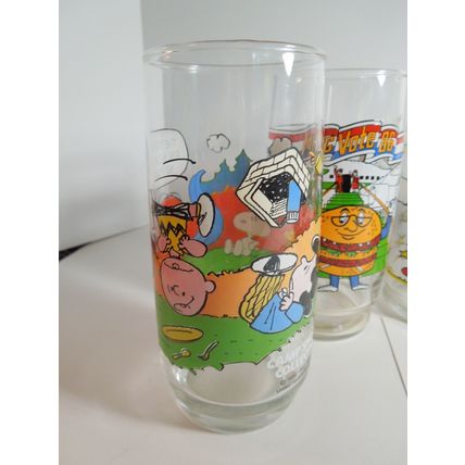 Lot of 2 McDonald's Peanuts Camp Snoopy Collection Glasses Vintage