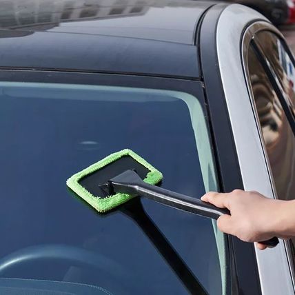 Car Window Cleaner Brush Kit Windshield Interior Glass Wiper With Long Hand