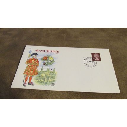 1975 Stuarts GB FDC Cover - Definitive Release - Warrington frank