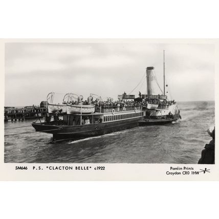 Paddle Steamer Clacton Belle Ship in 1922 Photo Postcard