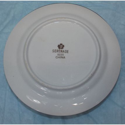 RARE Serenade 8225 Fine China Roses Blue White Salad Plates Set of 4 - 7 1/2"