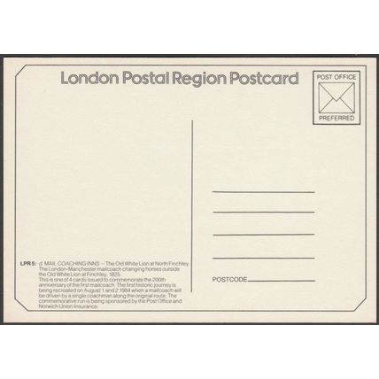 Four Mail Coaching Inns, London, 1984 - London Postal Region Postcards
