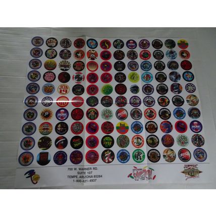 Milk Cap - Power Slammer Caps, Jurassic Dyno Promo Poster 1992