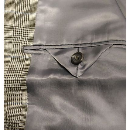Chaps Mens Sports Coat Brown 46L Houndstooth Button Sleeve Pockets Back Slit