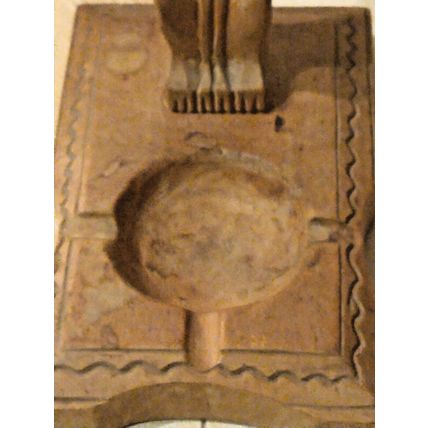 Vintage Wooden Siamese Cat Sculpture Carved Handcrafted Ashtray 3 Grooves- MCM