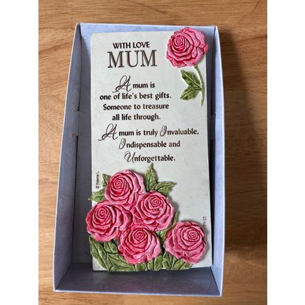 With Love Mum Timeless Words Plaque Gift