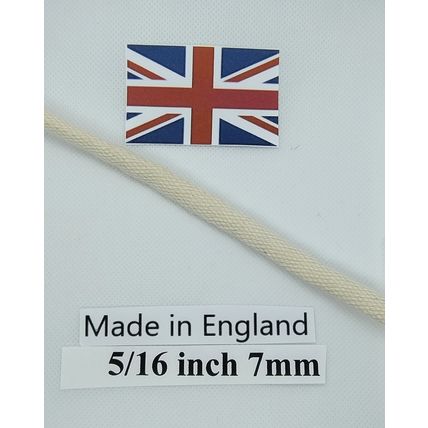 Oil lamp wick round cotton 36 inch long and 5/16 or 7mm diameter made in England