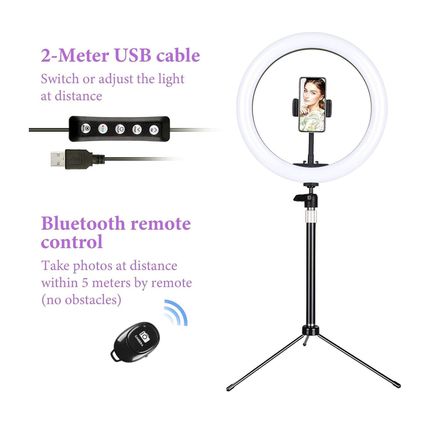 New Zacro 10" RGB Selfie Ring Light with Stand and Phone Holder
