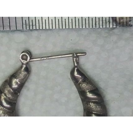 Vintage Sterling Silver 925 Hoop Puff Earrings Pierced 8.2 g