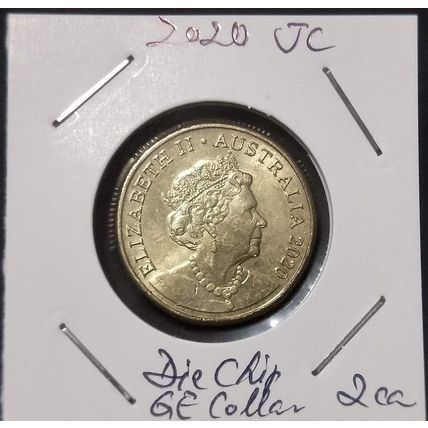 Australia 2020 $1 MoR - Die Chip on Queen's Collar) - Circulated [2ca]