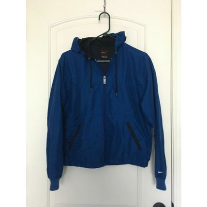 Nike Boys Athletic Full Zip Windbreaker Track Jacket Blue Size Medium