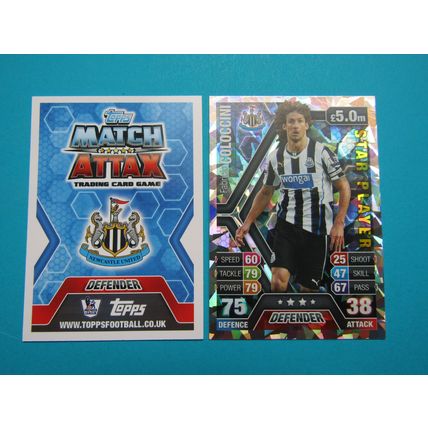 200. Fabricio Coloccini FOIL Newcastle Utd Match Attax 2013/14 Football Card EF1
