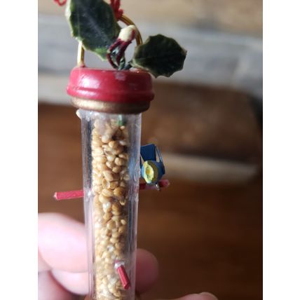 Vintage Ornament Bundle of 2 - Crystal Suncatcher, Bird Feeder