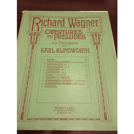 Wagner’s Flying Dutchman Sheet Music Piano. Early 1900s