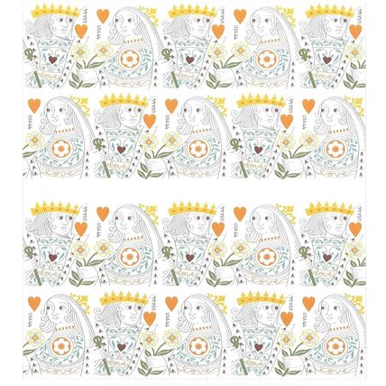 Love King & Queen of Hearts Pane of Twenty 44 Cents Postage Stamps Scott 4404-05